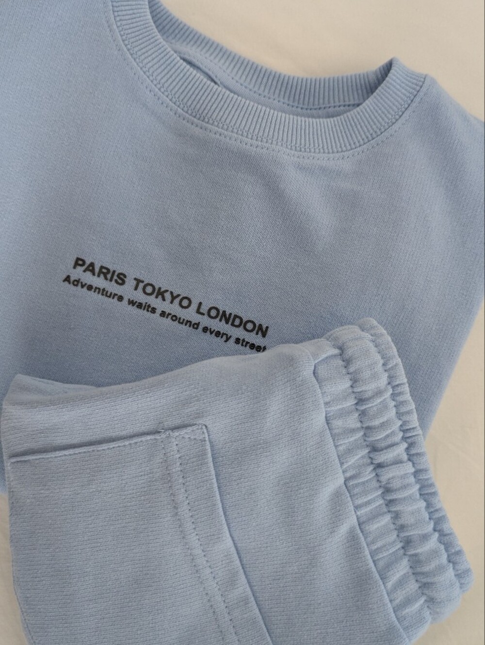 Zara Light Blue Shirt & Shorts Matching Set Paris Tokyo